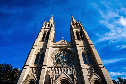 Cathedral Basilica of the Immaculate Conception from the outside